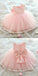 Lovely Pink Scoop Neckline Zipper Up Lace Top Ball Gown For Flower Girl Dresses, TYP1093