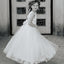 Cute Bateau Sleeveless White Tulle Long Cheap Charming Flower Girl Dresses, FGS0012