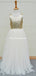 Gold Sequin Top White Tulle Cute Flower Girl Dresses For Wedding Party, TYP0521