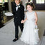 Cute Bateau Sleeveless White Tulle Long Cheap Charming Flower Girl Dresses, FGS0011