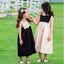 Cute Square Neck Double FDY Tea-Length Long Cheap Charming Flower Girl Dresses, FGS0010