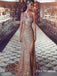 Sheath One-Shoulder Long Cheap Gold Sequined Prom Dresses with Split, TYP1347