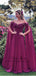 Chic Grape Off The Shoulder long cheap Prom Evening Dresses, TYP1470