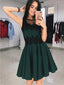 Elegant Round Neck Green Short Cheap Homecoming Dresses with Appliques, TYP1087