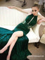 Gorgeous Mermaid Green Long Formal Prom Dresses with Slit, TYP1738