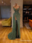 New Arrival Sparkly Sexy A-line Spaghetti Strap Sleeveless High Slit Long Cheap Sequin Prom Dresses, TYP2059