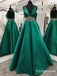 Charming Backless Long Cheap Green Prom Dresses with beading, TYP1725