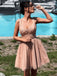 Pink spaghetti Strap Short Cheap Beaded Homecoming Dresses Online, TYP1150