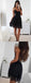 Spaghetti Straps Sleeveless Short Black Lace Simple Homecoming Dresses, TYP1101