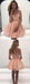 A-Line Bateau Plush Pink Long Sleeve Tulle Homecoming Dresses with Appliques, TYP1081