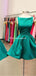 Short Cheap Open Back Emerald Green Homecoming Dresses, CM448