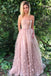 Charming Pink Strapless Tulle Long Cheap Prom Dresses With Applique, TYP1428