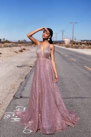 Sparkly Sexy Deep V-neck A-line Spaghetti Strap Pink Sequin Long Cheap Backless Prom Dresses, TYP2087