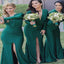 Unique Long Sleeves Sexy V Neck Mermaid Teal Green Cheap Long Bridesmaid Dresses, BDS0192