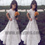 A-Line Round Neck Short Sleeves Sweep Train Ivory Lace Flower Girl Dresses, TYP0719