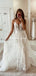 Spaghetti Strap Lace Appliqued Tulle A-line Long Cheap Wedding Dresses, WDS0063