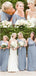 A-Line One Shoulder Grey Chiffon Bridesmaid Dresses with Ruffles, TYP1773