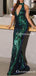 Sexy Halter Open Chest Sleeveless Sparkly Green Sequin Long Cheap Mermaid Evening Prom Dresses, TYP2102