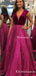 Newest V-neck Sleeveless Ball Gown Open Back Sequin Long Cheap Evening Formal Prom Dresses, PDS0004