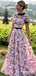 See-Through Floral Holiday Long Cheap Prom Dresses with Appliques, TYP1895