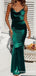 Green Spaghetti Strap Long Cheap Backless Occasion Prom Dresses, TYP1844