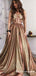 Champagne Sweetheart Sequin Long Appliques Evening Gowns Prom Dresses, TYP1697