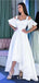 Unique Off The Shoulder White High Low Prom Dresses, TYP1770