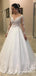 Elegant A-Line Round Neck Long Sleeve White Lace Wedding Dresses, TYP1948