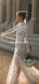 Long Sleeves High Neck Lace Mermaid Long Cheap Wedding Dresses, WDS0067