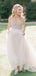 Charming Spaghetti Strap V-neck Iovry Organza A-line Long Cheap Wedding Dresses With Beaded, WDS0013