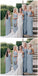 Mismatched Sweetheart Light Grey Long Cheap Chiffon Bridesmaid Dresses Online, TYP1035