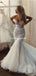 Sweetheart Lace Appliqued Tulle Mermaid Long Cheap Wedding Dresses, WDS0074