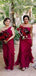 Mismatched Charming Red Chiffon Long Cheap Bridesmaid Dresses, BDS0015