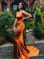 Modern Orange Long Spaghetti Straps Mermaid Evening Gowns Prom Dresses, TYP1903