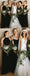 Mismatched Black Off Shoulder A-line Beautiful Long Bridesmaid Dresses, BDS0193