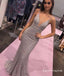 Elegant Deep V Neck Long Cheap Mermaid Prom Dresses With Beaded, TYP1846