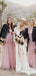 Hot Selling Charming V-neck Short sleeves Long Cheap Chiffon Appliqued Pink Bridesmaid Dresses, TYP2048