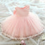 Lovely Pink Scoop Neckline Zipper Up Lace Top Ball Gown For Flower Girl Dresses, TYP1093