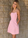 Sexy Spaghetti Straps Short Pink Cheap Homecoming Dress with Pockets, TYP1004