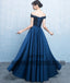 Royal Blue Long Prom Dresses, Lace Prom Dresses, Off-shoulder Prom Dresses, Lace Up Prom Dresses, TYP0231