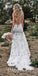 Elegant Spaghetti Straps Deep V-Neck Sleeveless Backless Mermaid Long Wedding Dresses,WDS0135