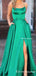 Green Prom Dresses with Pocket Long Backless Slit Formal Evening Ball Gowns, TYP1225