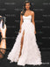 Sweetheart Elegant Sleeveless White Tulle High Side Slit A-line Long Cheap Evening Prom Dresses, PDS0007