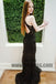 Halter Black Lace Mermaid Custom Long Evening Prom Dresses, Sexy Open-back Prom Dresses, TYP0402