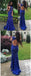 Royal Blue Lace Prom Dresses, Long Prom Dresses, Lace Formal Dresses,Open-back Beading Evening Dresses, TYP0056