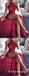 Red Sexy Halter Side Slit Lace Long Cheap Prom Dresses Online, TYP1459