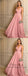 Charming Simple V-neck Pink Long Cheap Ruched Prom Dresses, TYP1597