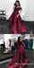 Dark Red Mermaid Off Shoulder Women Formal Evening Prom Dresses, TYP1617