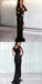 Sparkly Mermaid Deep V-Neck Long Sleeves Black Sequin Long Prom Dresses, TYP1627