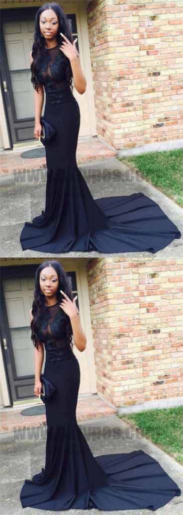 Gorgeous Black Long Tight Mermaid Prom Dresses Evening Dresses Party Dresses, TYP0750